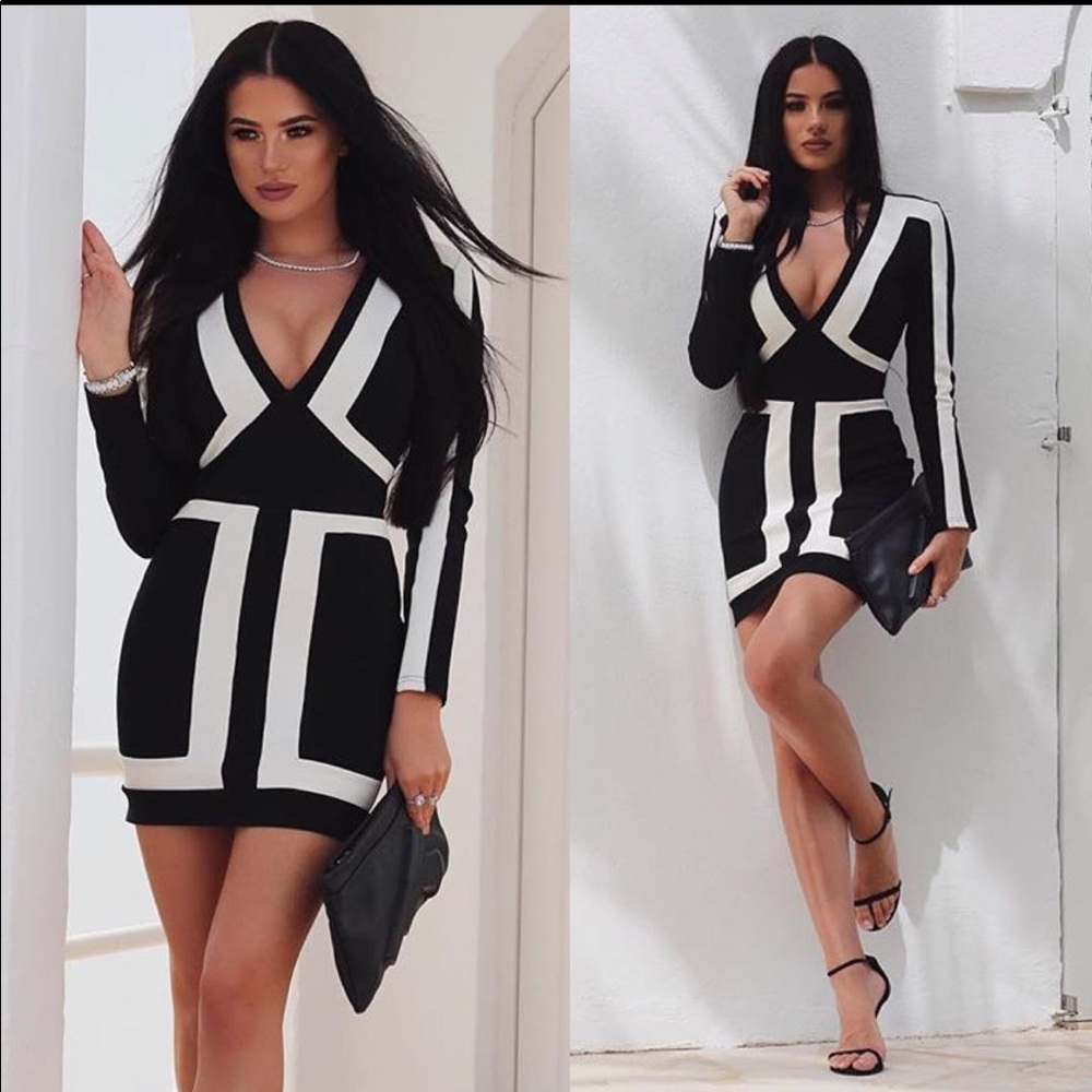 Lac bleu dotted black and white dress, small
